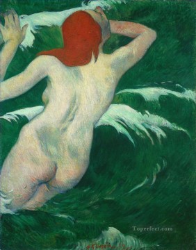 Paul Gauguin Painting - In the Waves or Ondine Paul Gauguin nude
